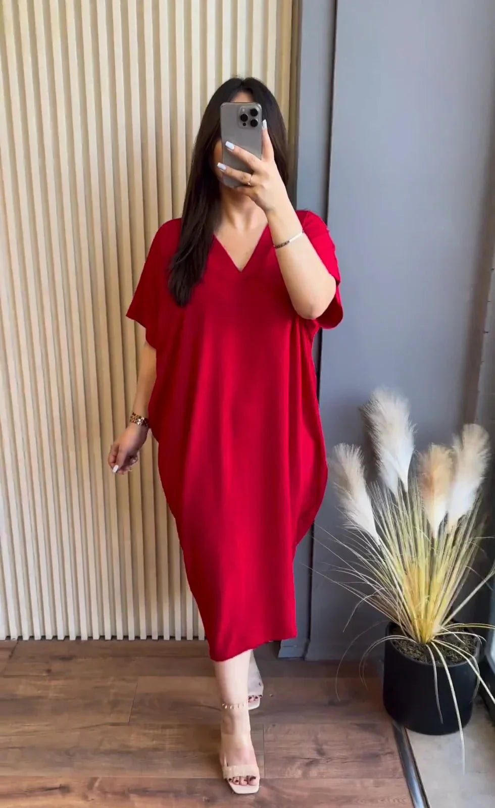 CH 446  V Neck Comfortable Long Top