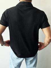 Black Striped - Cotton Old Money Shirt