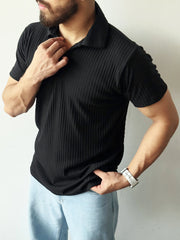 Black Striped - Cotton Old Money Shirt