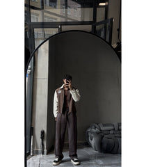 Oversized varsity jacket set.