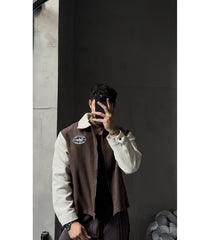 Oversized varsity jacket set.