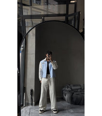 Oversized varsity jacket set.