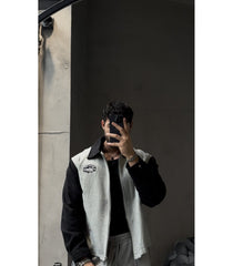 Oversized varsity jacket set.