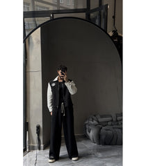 Oversized varsity jacket set.