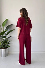 CH 556 Straight Trouser With Heart Printed Top
